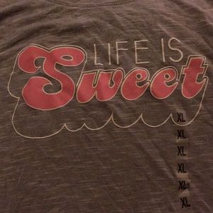 I am selling this shirt and it says life is sweet